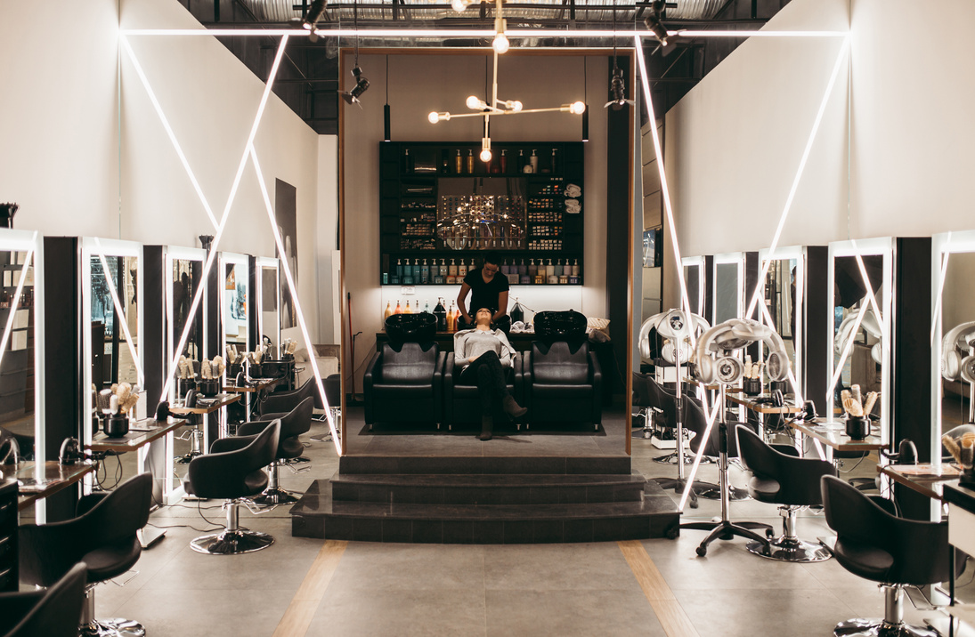 Woman at hair salon